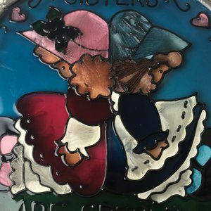 NWT VINTAGE - Round Stained Glass Hand Painted  Suncatcher by Joan Bakers Design